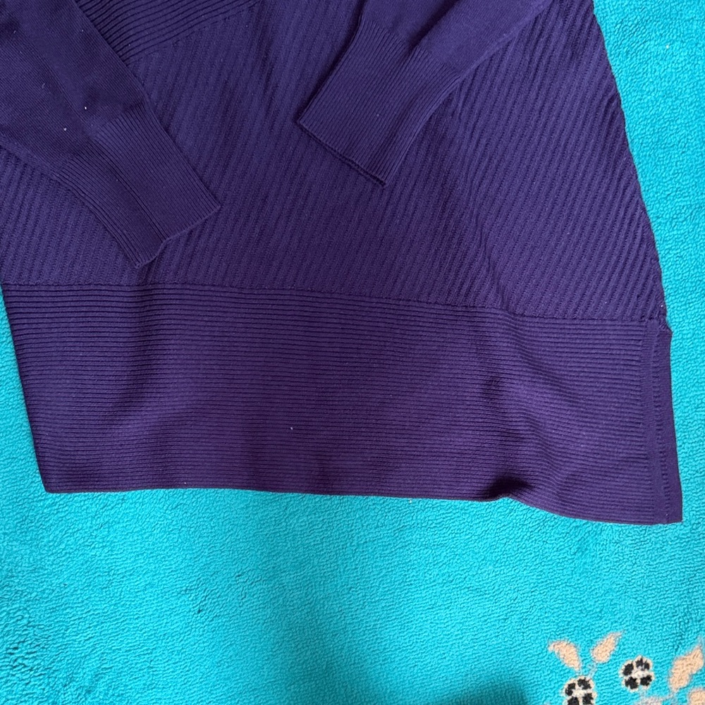 Chico's Deep Purple Ribbed Top - Picture 3 of 4